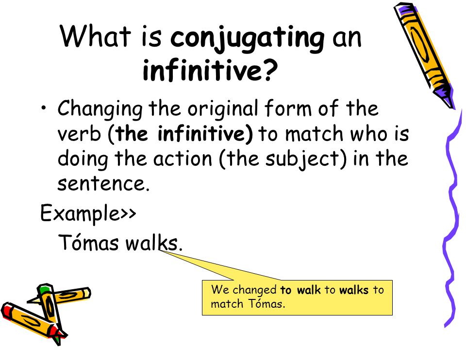 What is conjugating an infinitive