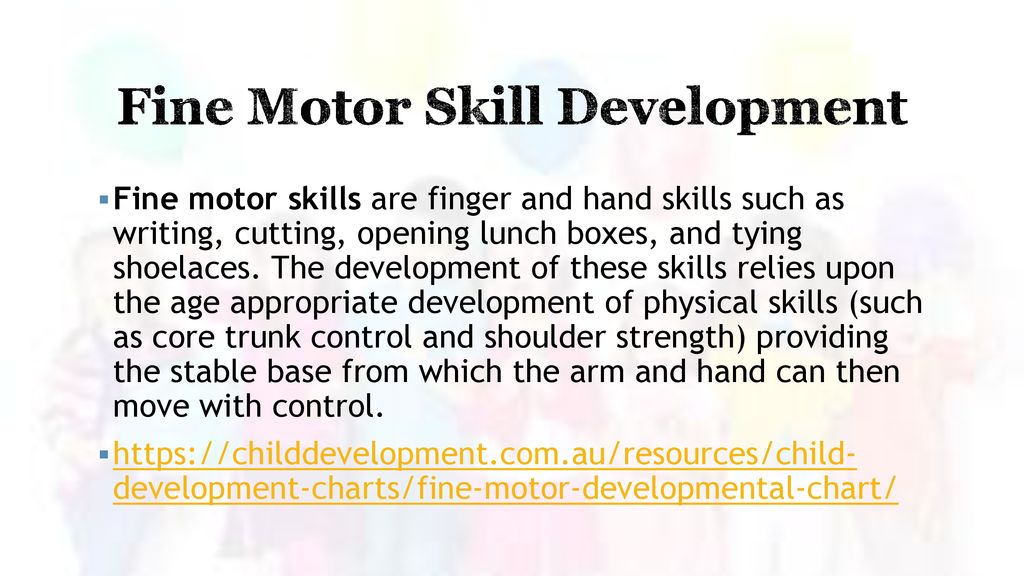 Fine Motor Skills Development Chart