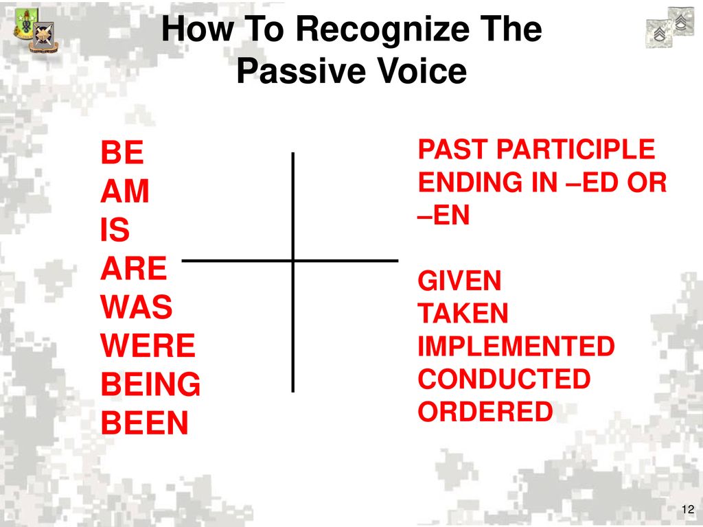 How To Recognize The Passive Voice