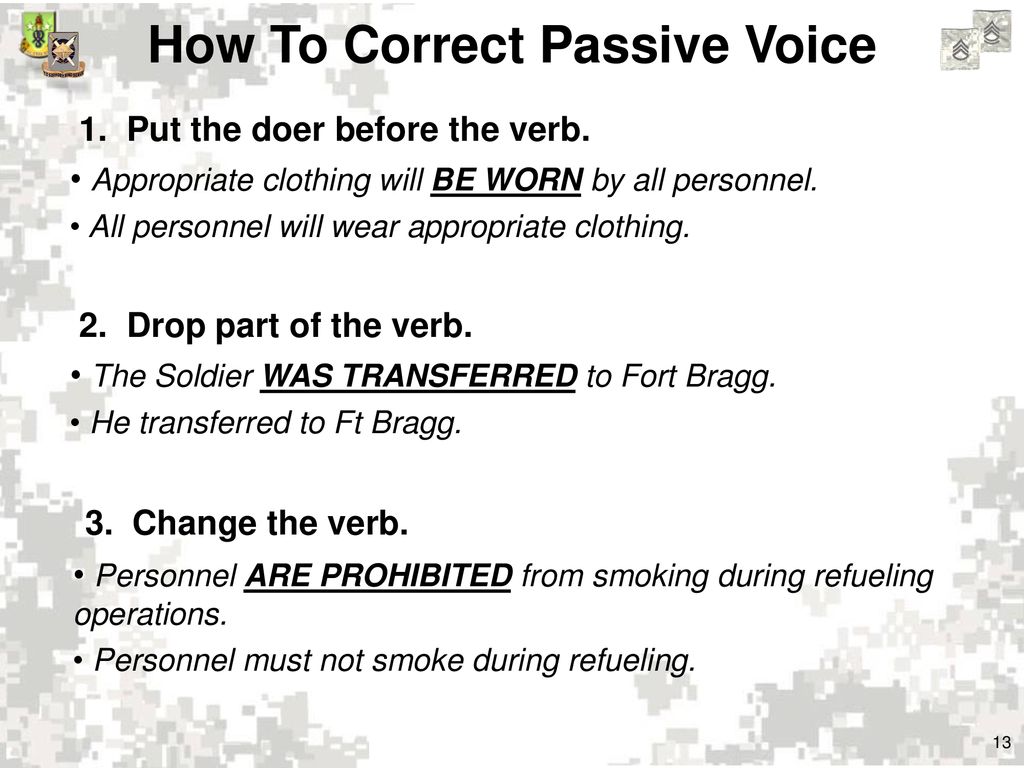 How To Correct Passive Voice