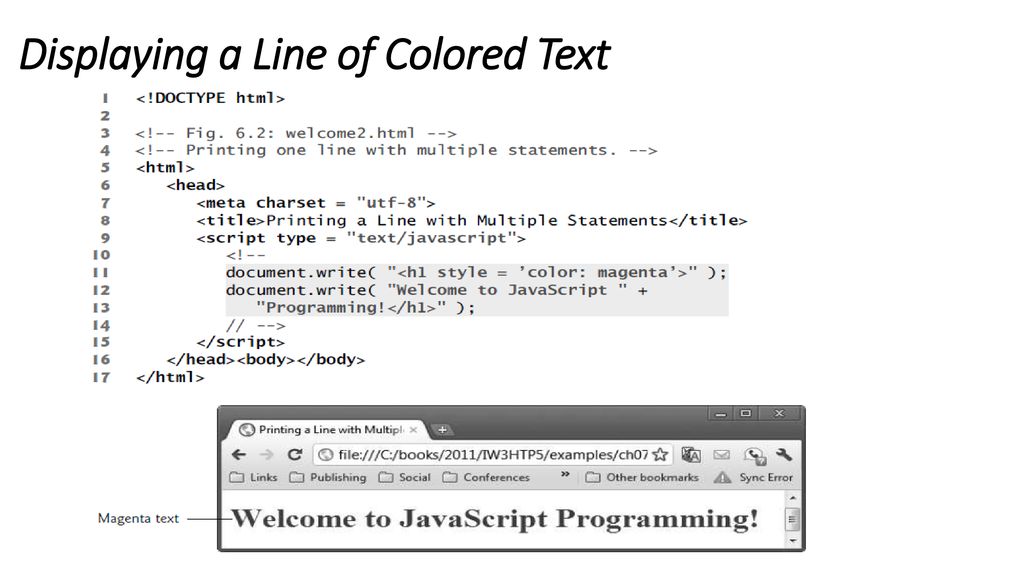 Displaying a Line of Colored Text