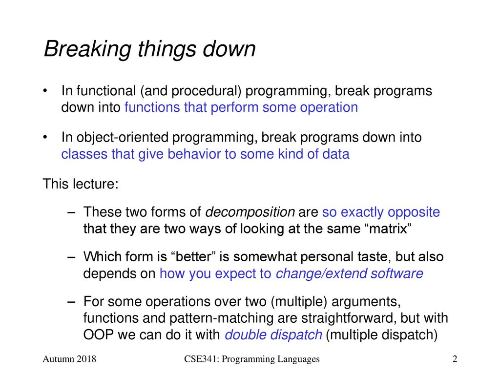 CSE341: Programming Languages Lecture 22 OOP vs - ppt download image.