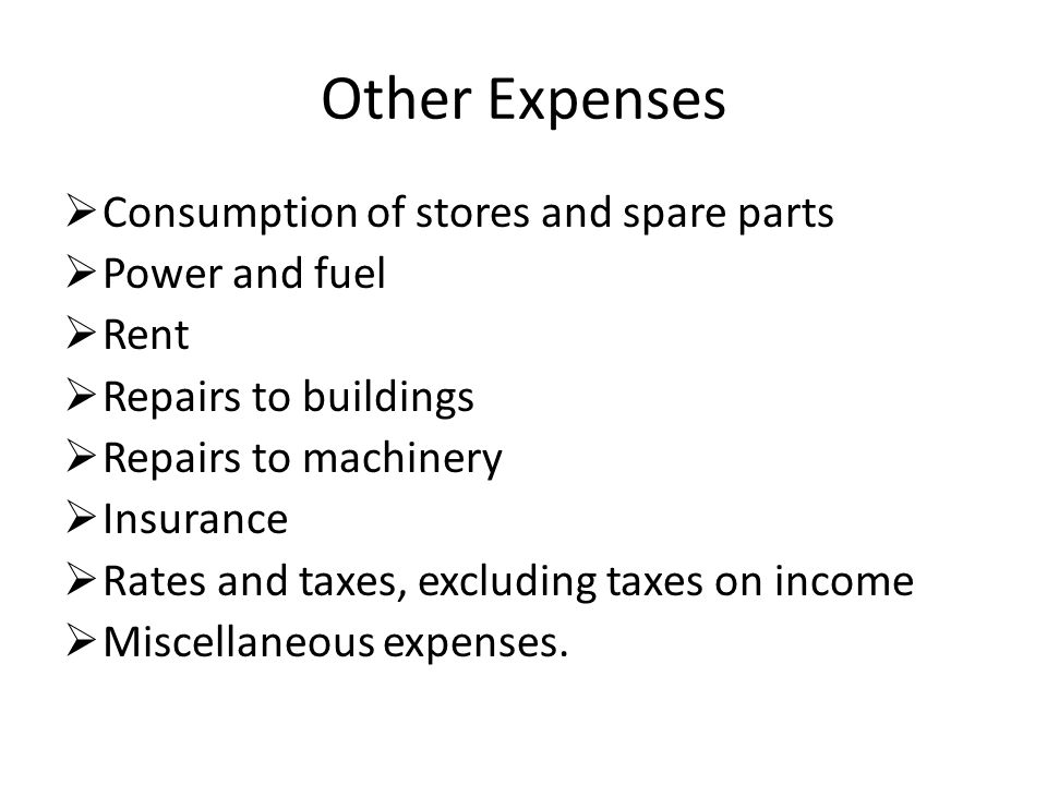 Other Expenses Consumption of stores and spare parts Power and fuel