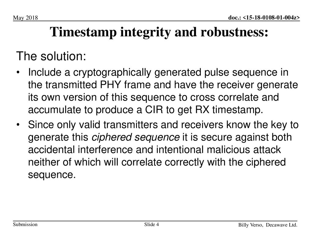 Timestamp integrity and robustness: