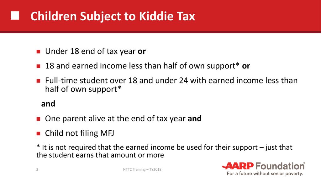 Children Subject to Kiddie Tax