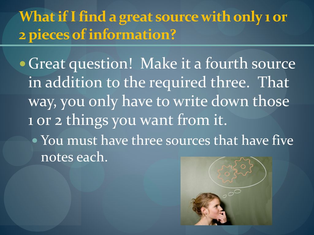 What if I find a great source with only 1 or 2 pieces of information