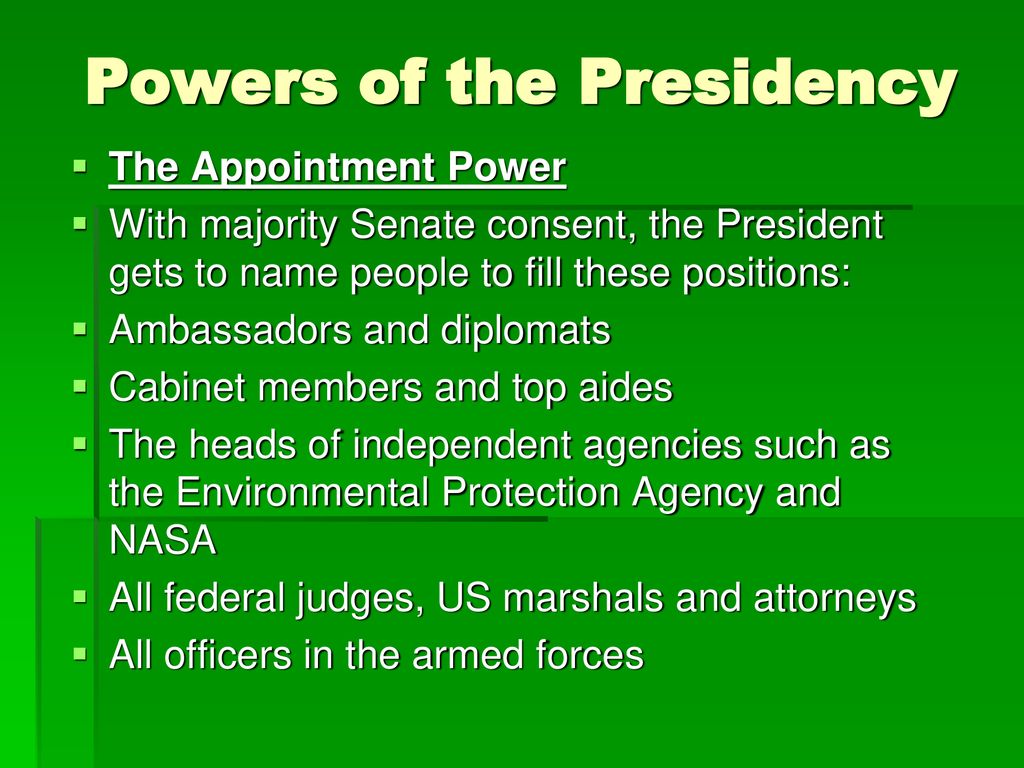 7 powers of the president