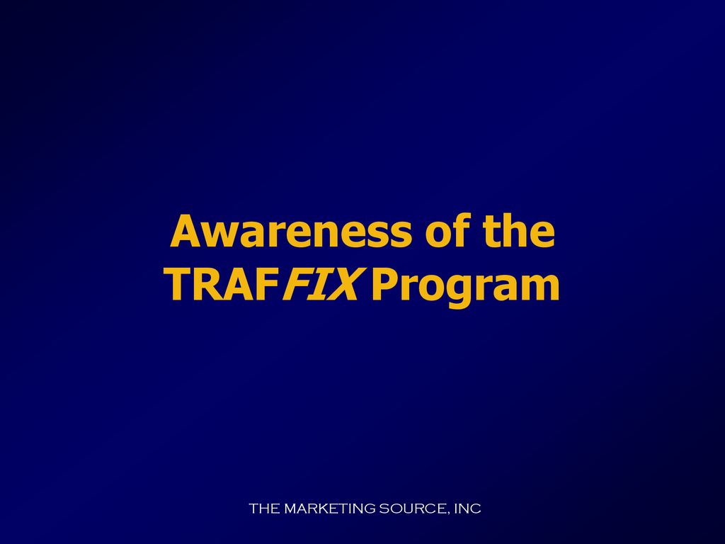 Awareness of the TRAFFIX Program