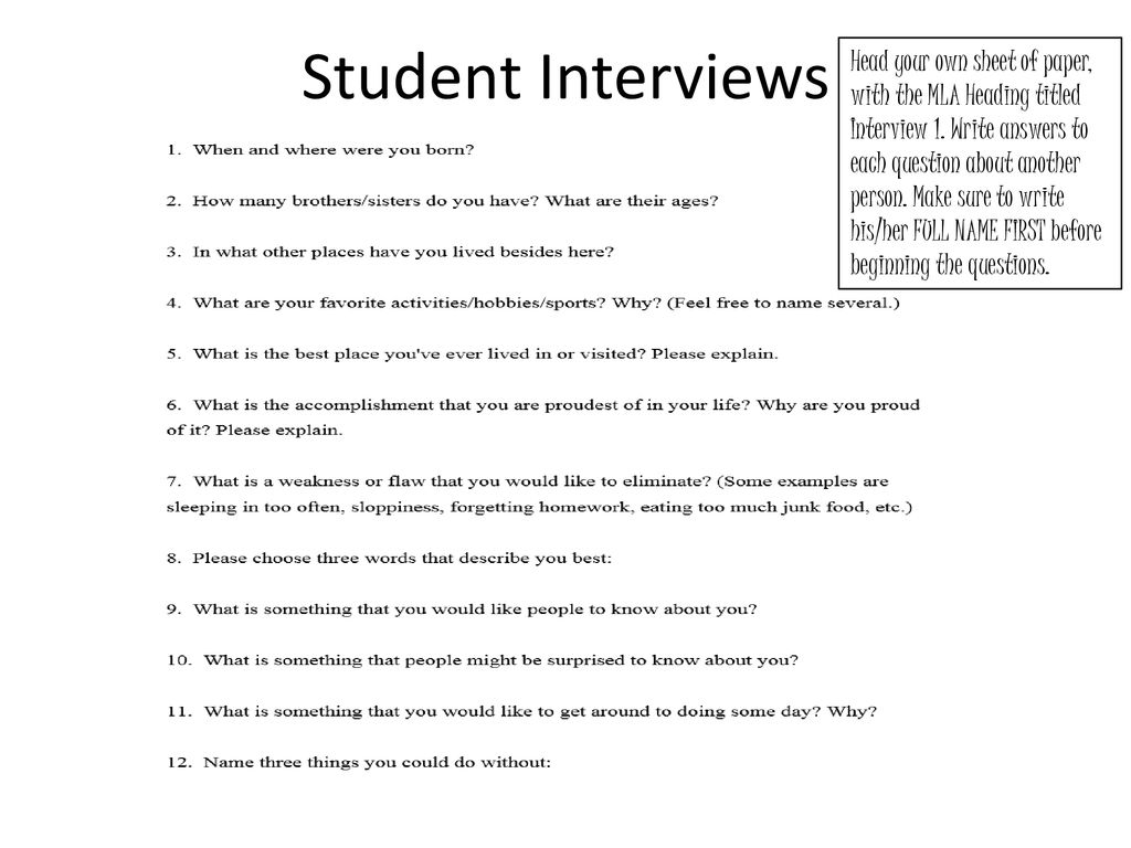 Student Interviews