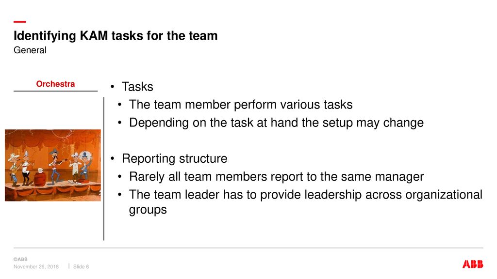 Identifying KAM tasks for the team