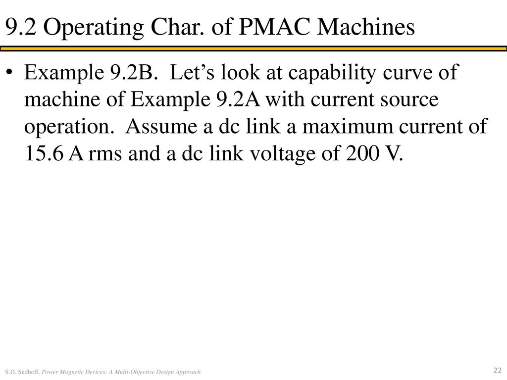9.2 Operating Char. of PMAC Machines