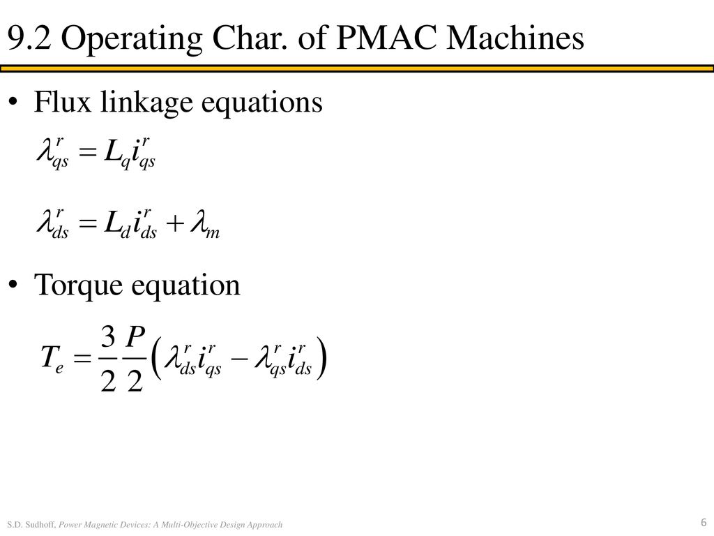 9.2 Operating Char. of PMAC Machines