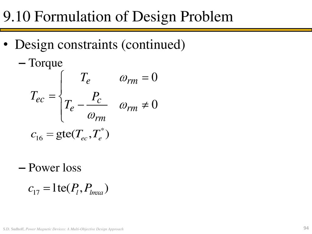 9.10 Formulation of Design Problem