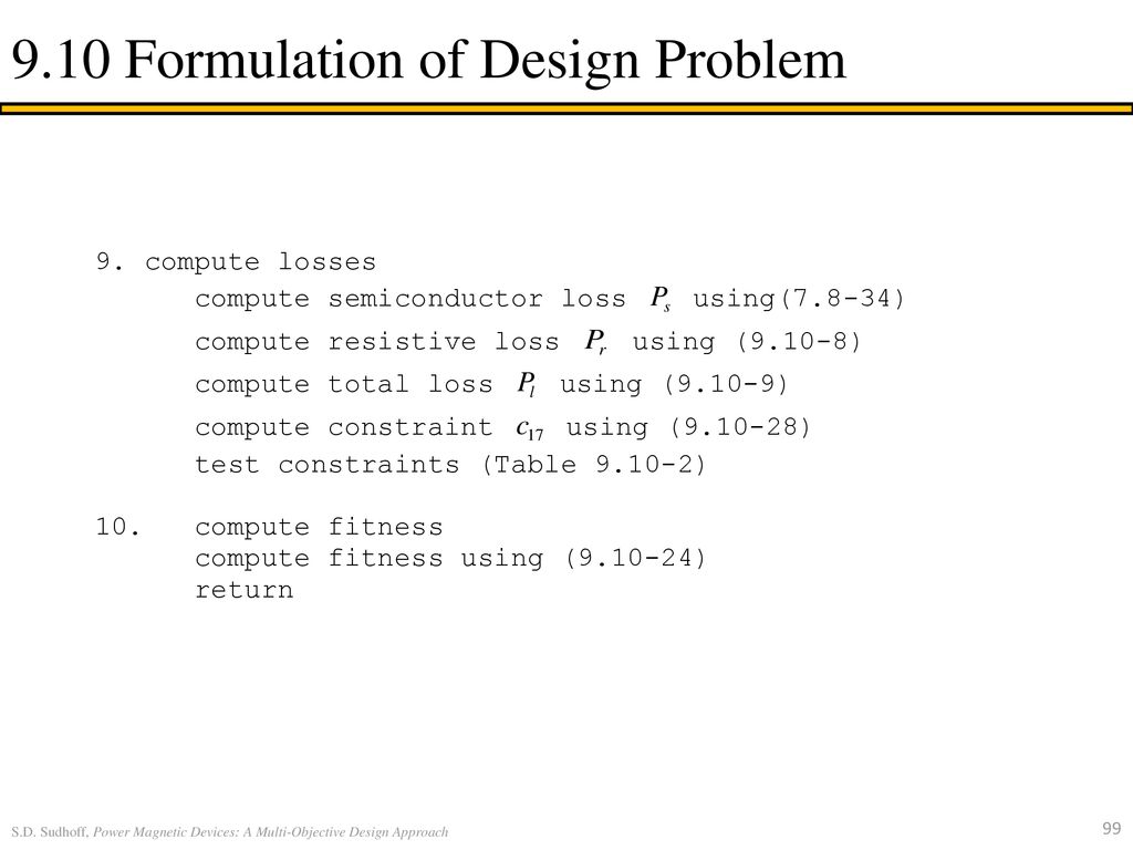 9.10 Formulation of Design Problem