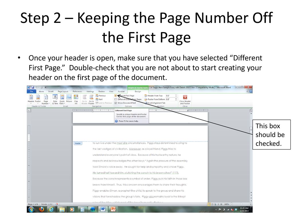 Adding mla format page numbers to a word document ppt download