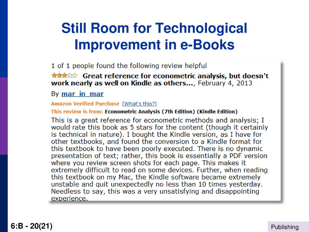 Still Room for Technological Improvement in e-Books