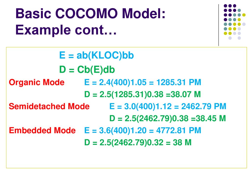 Cocomo model basic ppt download