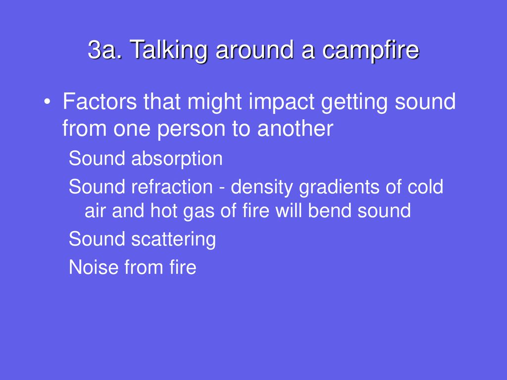 3a. Talking around a campfire