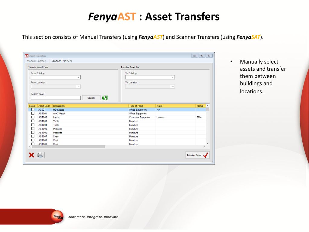 FenyaAST : Asset Transfers