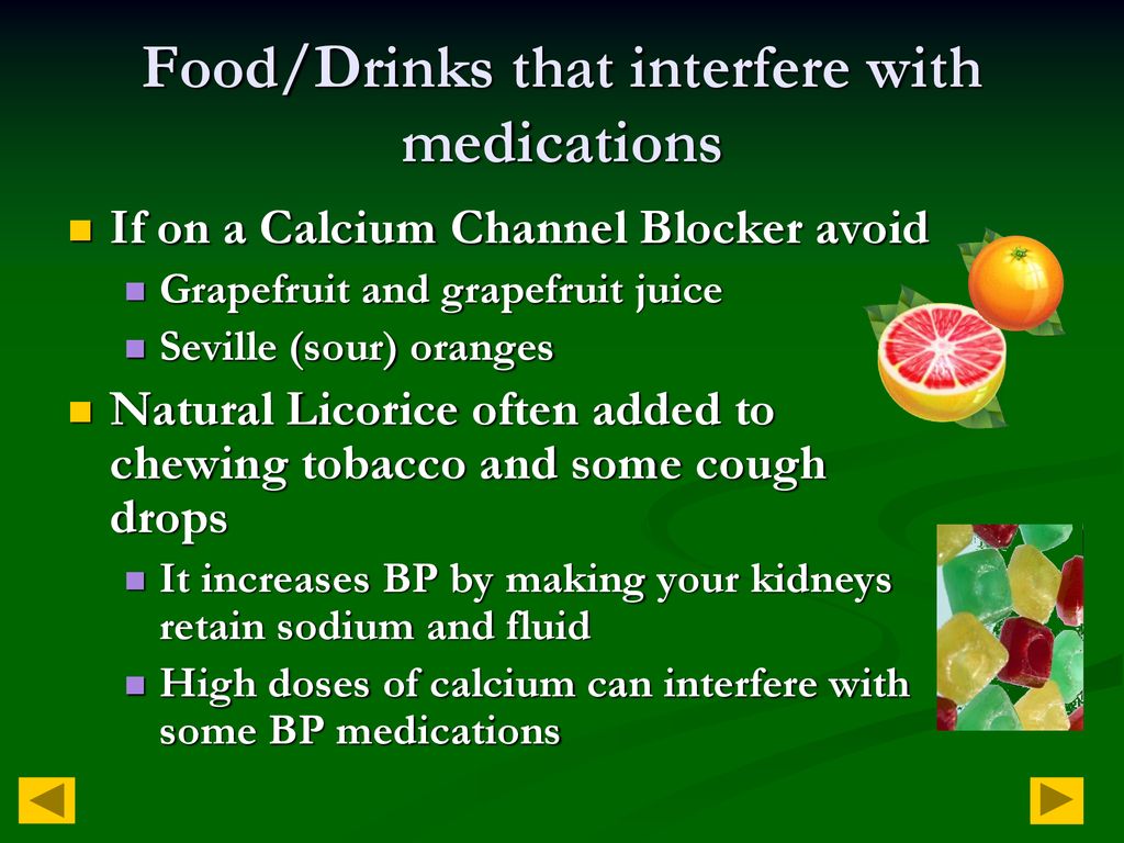 Food/Drinks that interfere with medications
