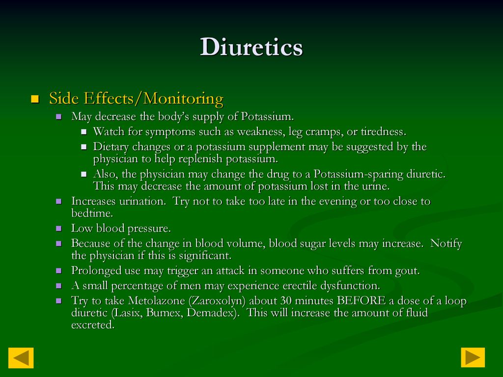 Diuretics Side Effects/Monitoring