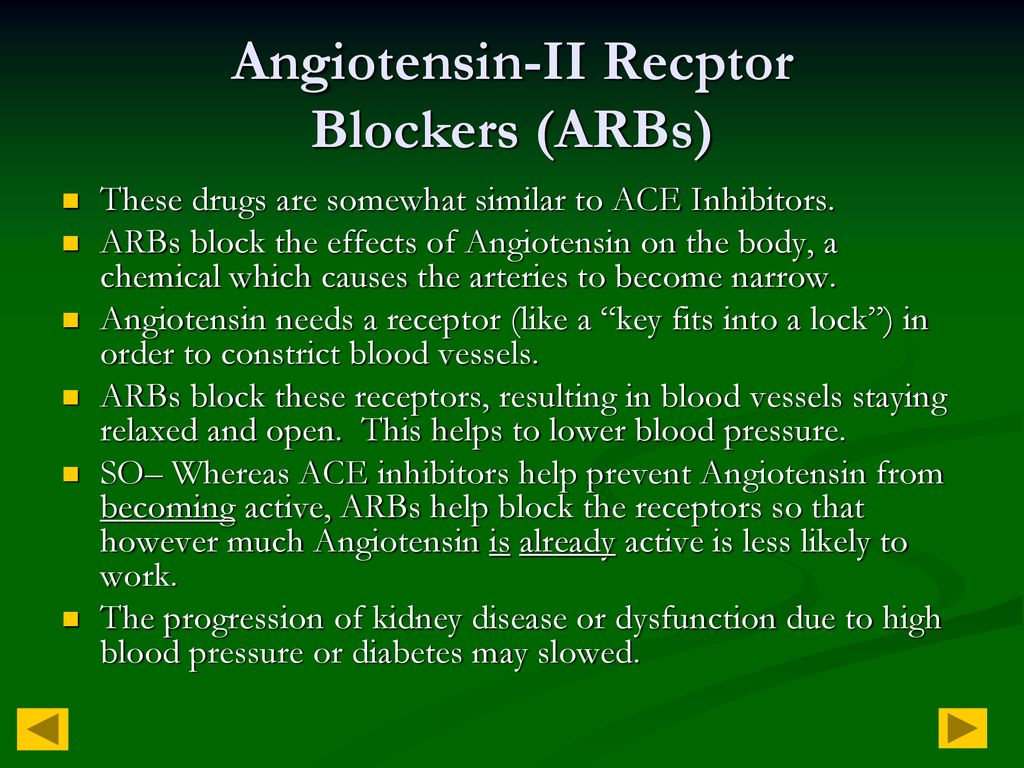 Angiotensin-II Recptor Blockers (ARBs)