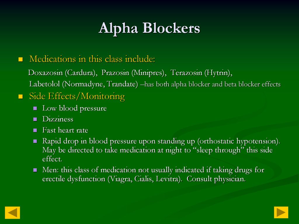Alpha Blockers Medications in this class include: