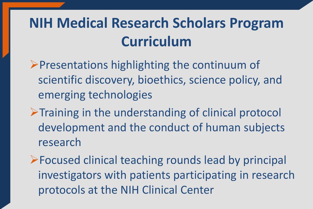 NIH Medical Research Scholars Program Curriculum