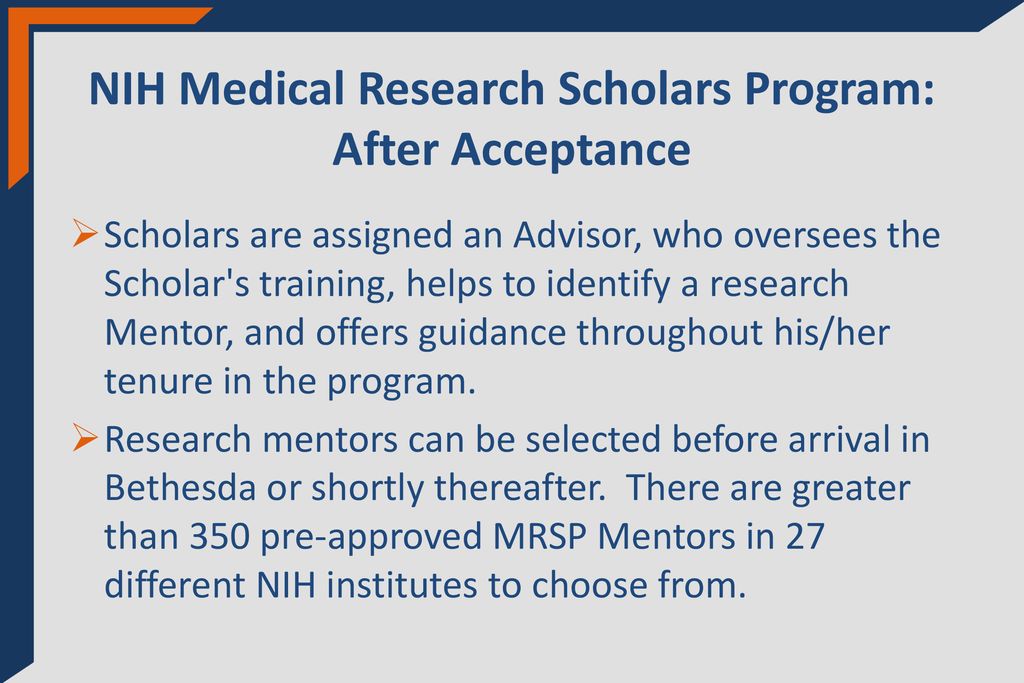 NIH Medical Research Scholars Program: After Acceptance