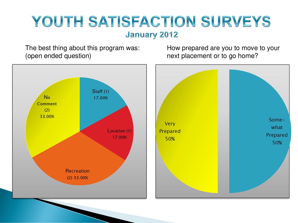 YOUTH SATISFACTION SURVEYS January 2012