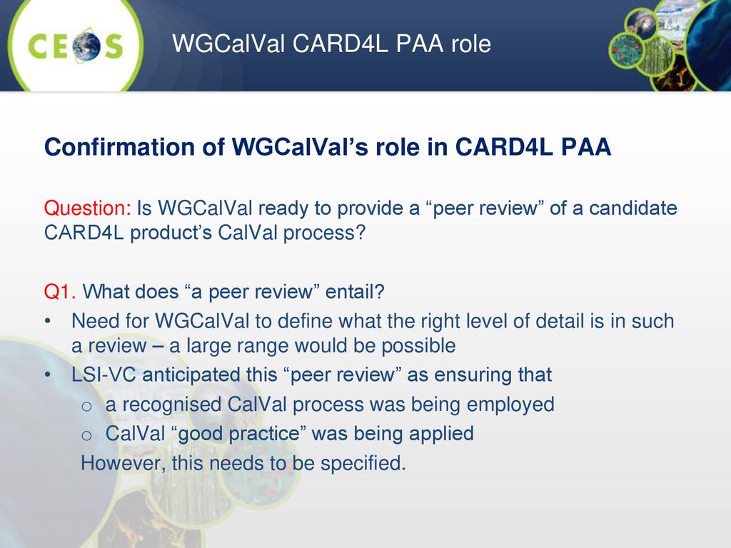 WGCalVal CARD4L PAA role