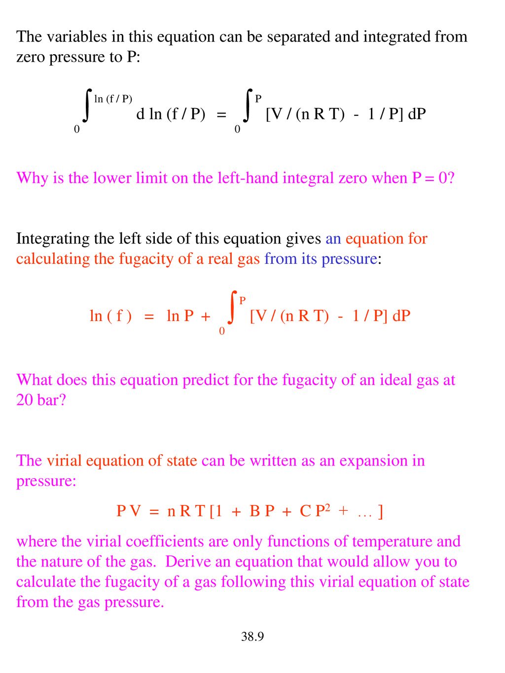 Partial Molar Variables Chemical Potential Fugacities Activities And Standard States Partial Molar Thermodynamic Variables With Respect To Species Ppt Download