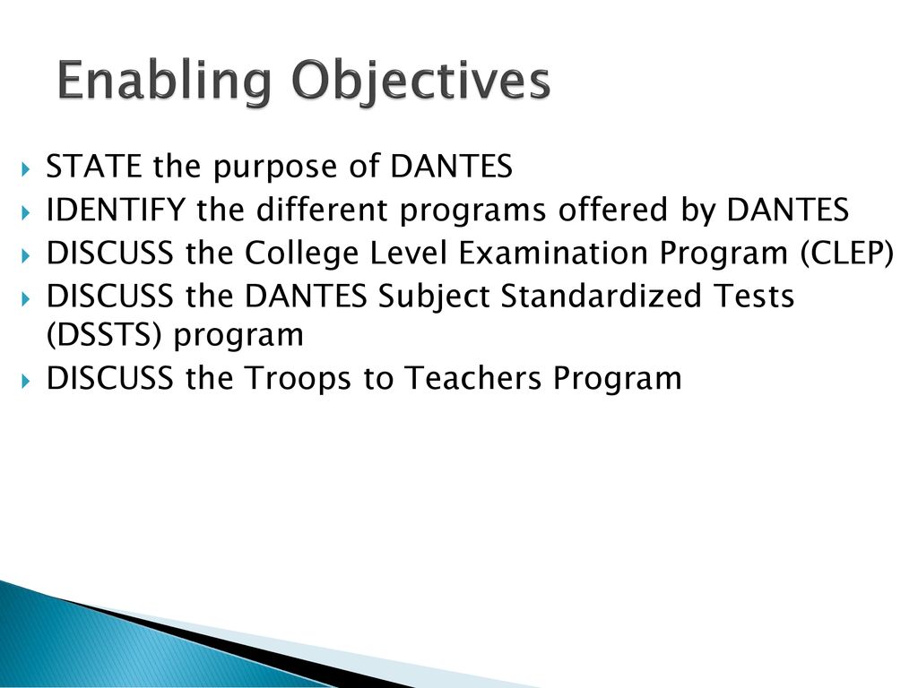 Dantes defense activity for non traditional education support ppt