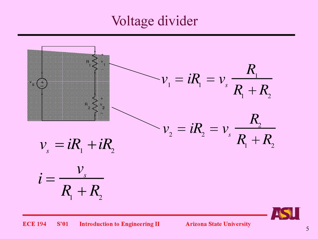 Resistive Circuits Resistors in series Resistors in parallel Circuit Diagram
