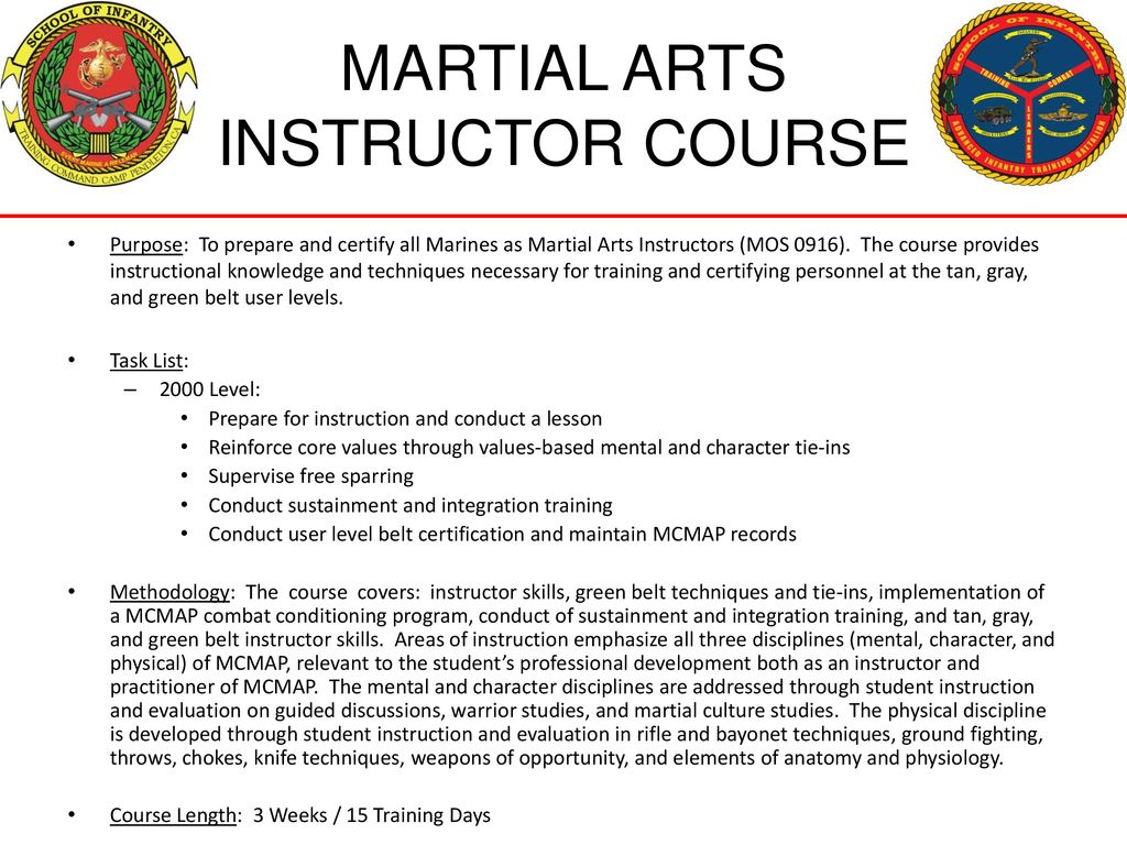 Martial arts instructor course ppt download