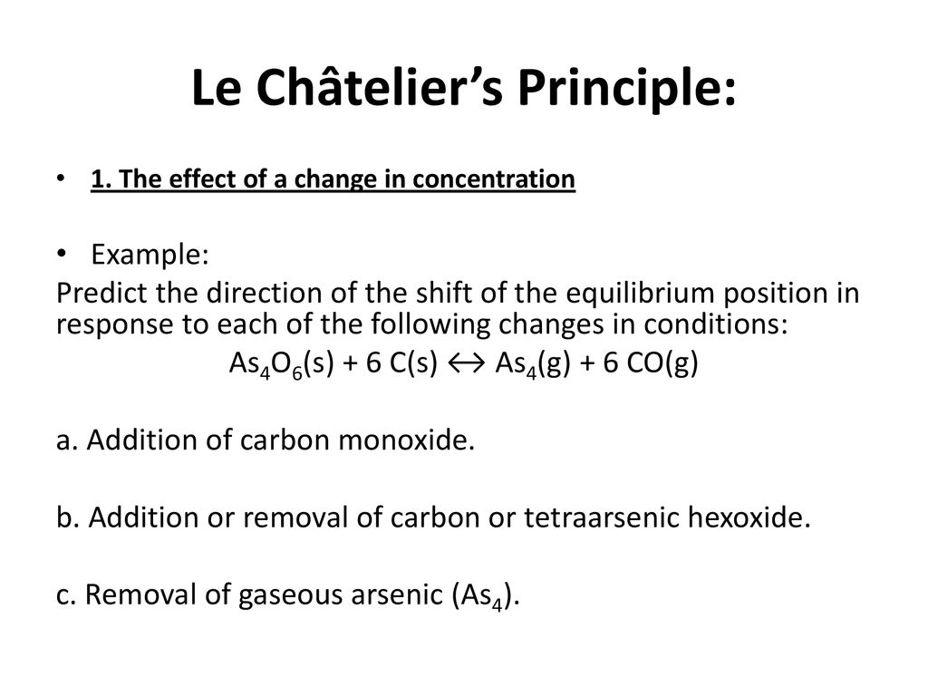 Le Châtelier’s Principle: