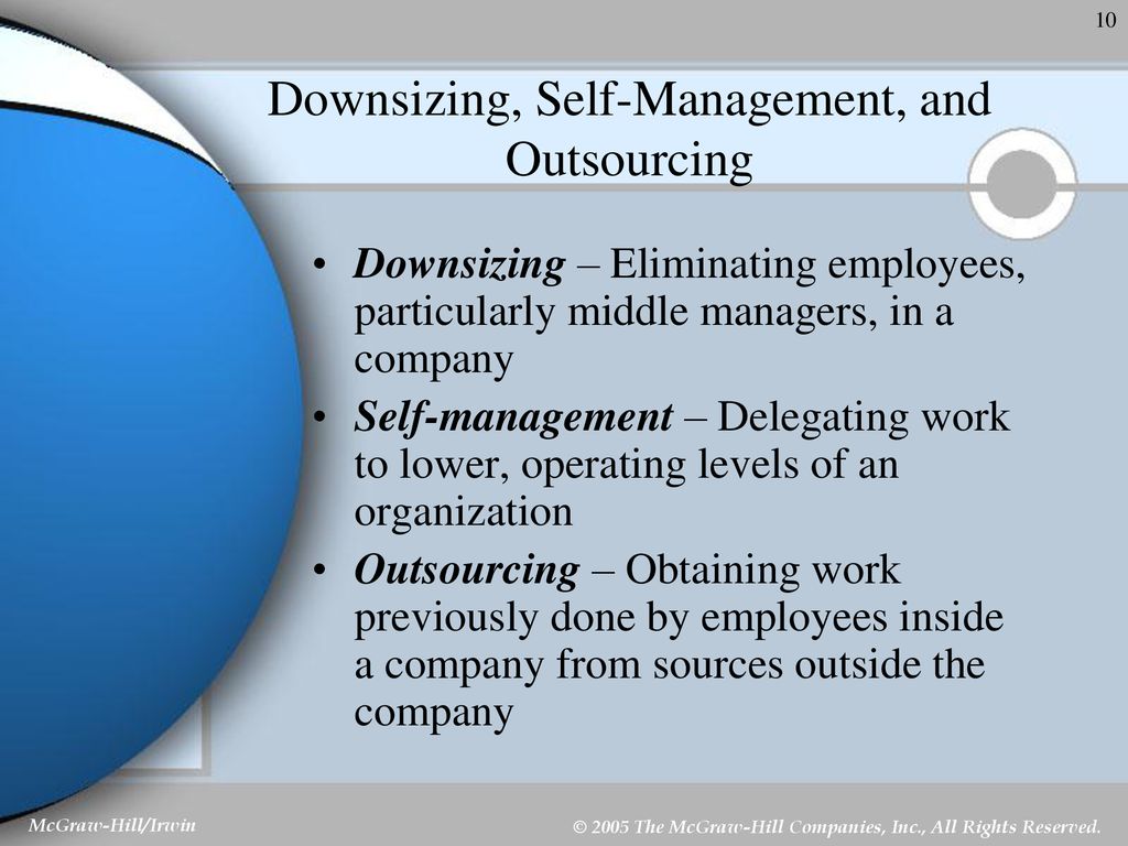 Downsizing, Self-Management, and Outsourcing