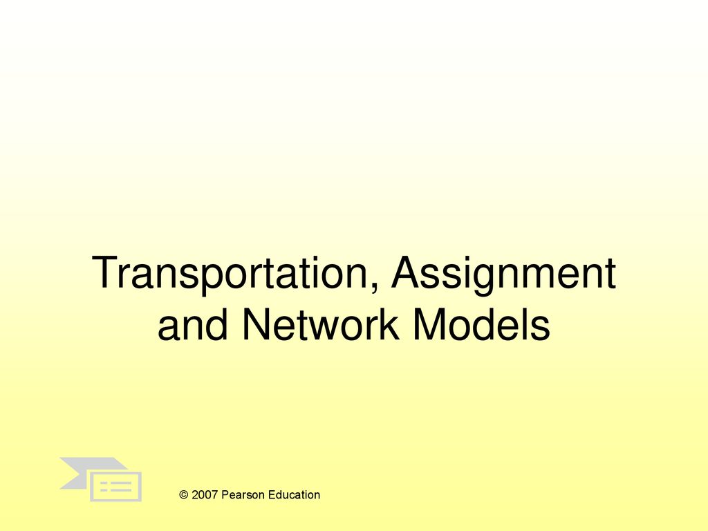 transportation assignment and network models