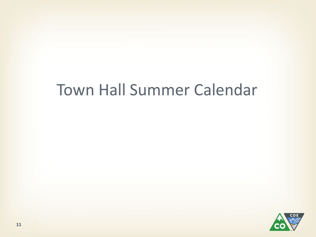 Town Hall Summer Calendar