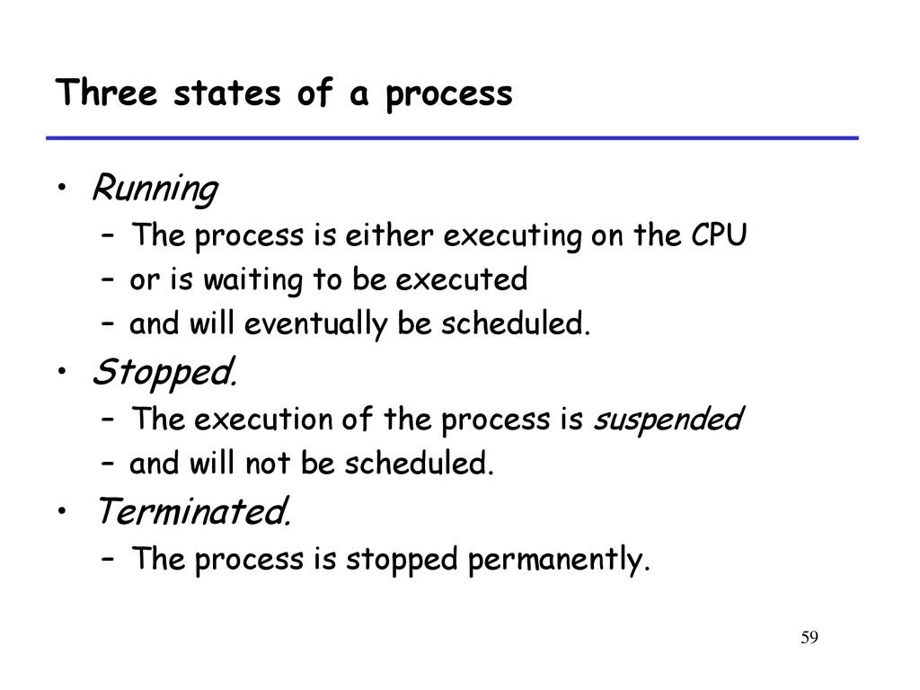 Three states of a process