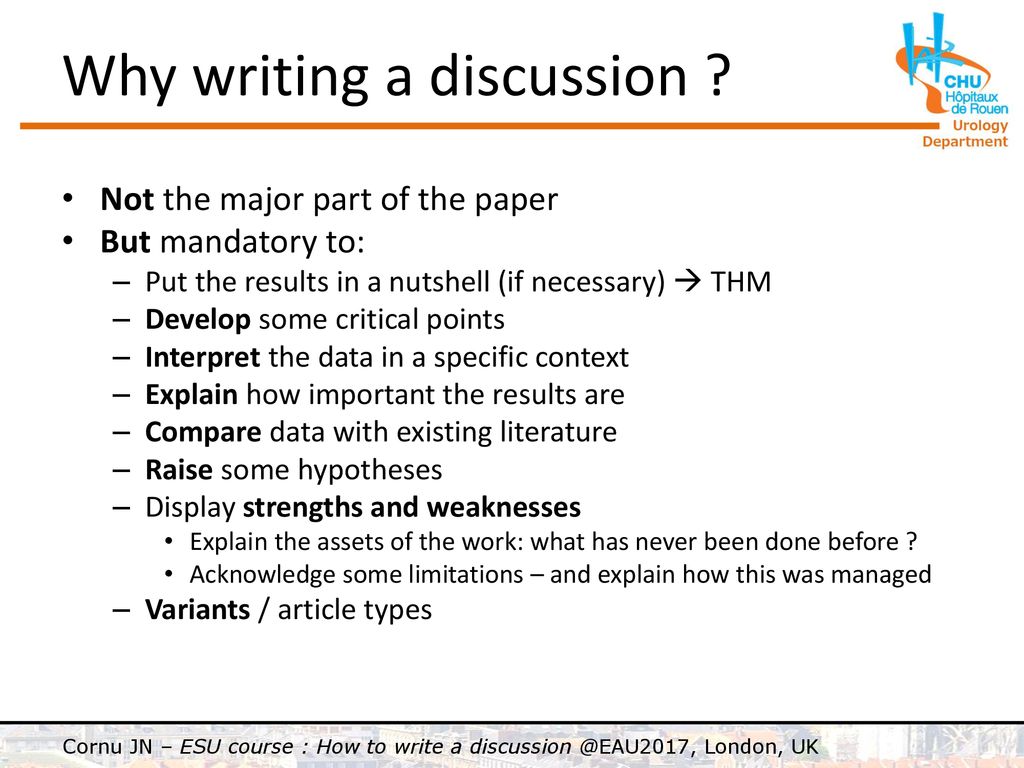 How to write the discussion section - ppt download