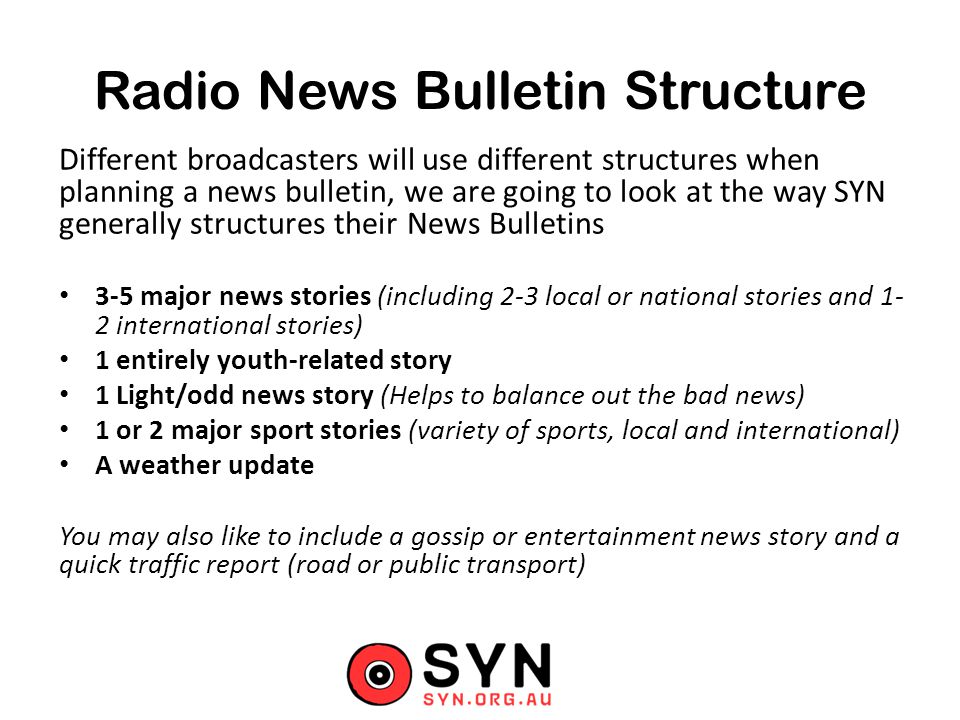 Creating a Radio News Bulletin - ppt video online download