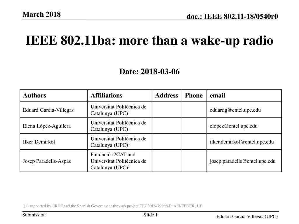 Ieee Ba More Than A Wake Up Radio Ppt Download