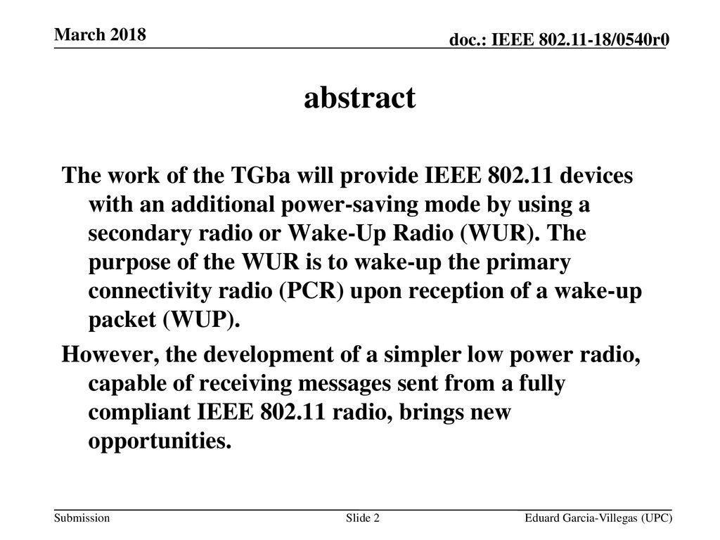 IEEE ba: more than a wake-up radio - ppt download