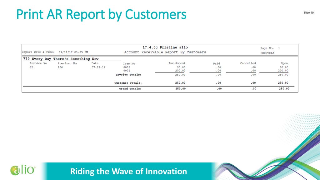Print AR Report by Customers