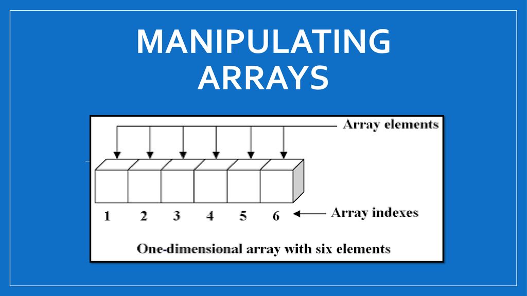 Manipulating Arrays. - ppt download