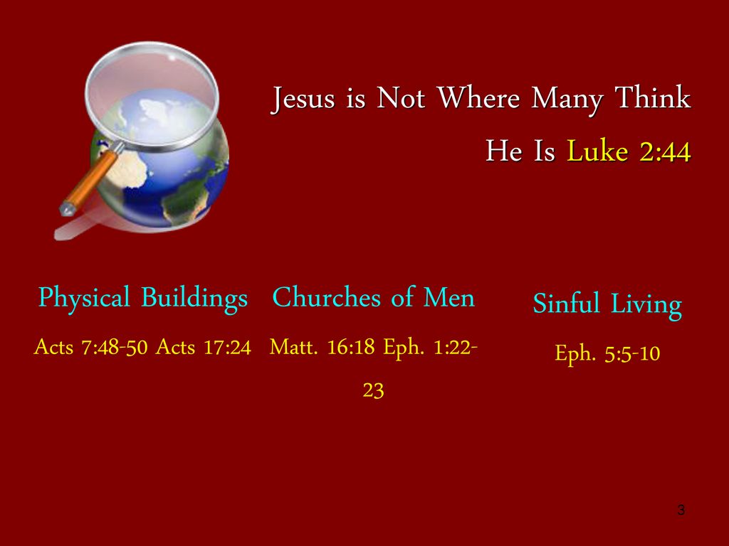 Jesus is Not Where Many Think He Is Luke 2:44