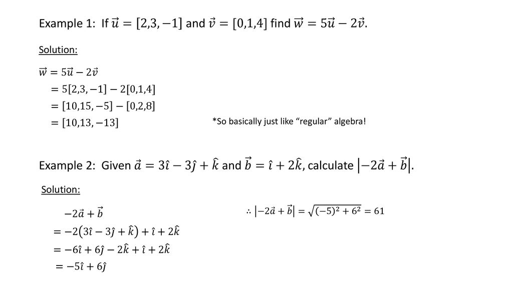 2 2 Operations On Algebraic Vectors Ppt Download