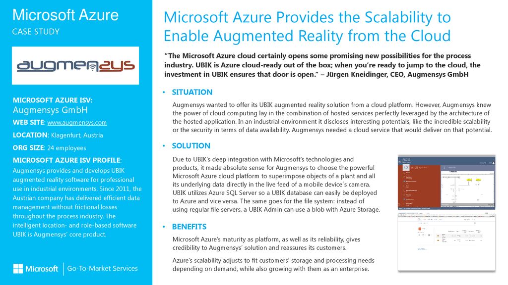 Microsoft Azure Provides the Scalability to Enable Augmented Reality ...