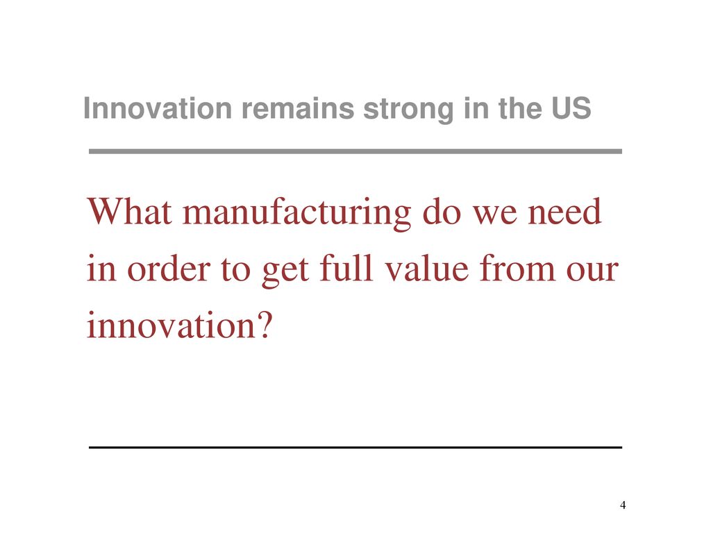 Making in America From Innovation to Market 